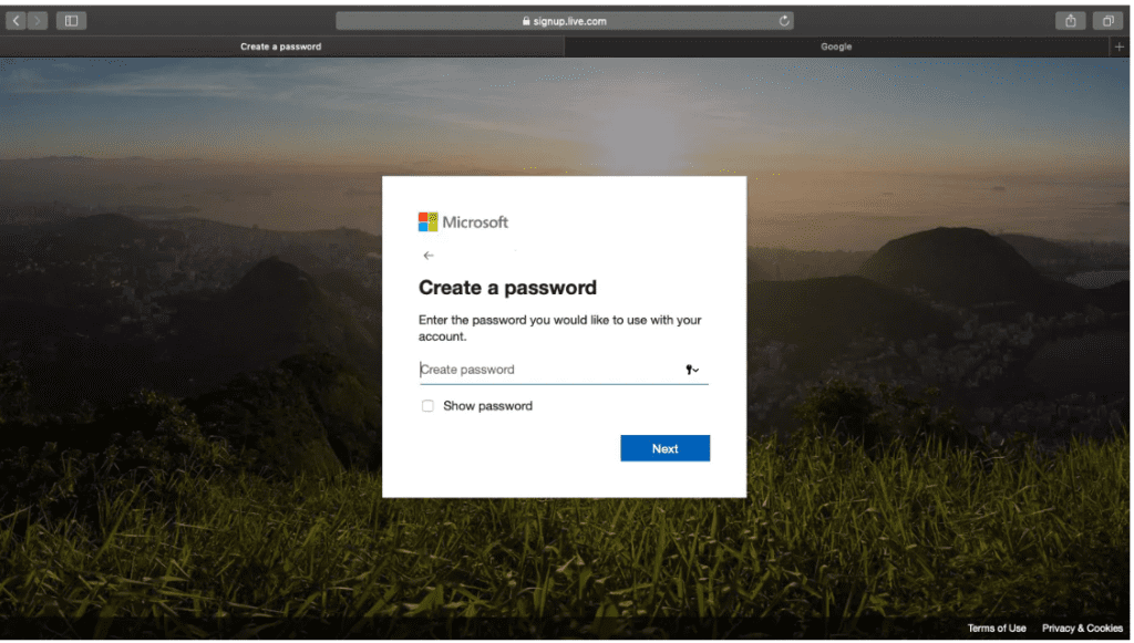 Create a password